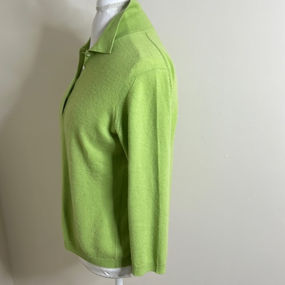 GENEVA CASHMERE CHARTREUSE PULL OVER SWEATER - Picture 2 of 5
